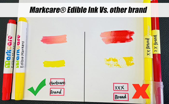 Markcare® comestible Vs. marcador de tinta Otra marca